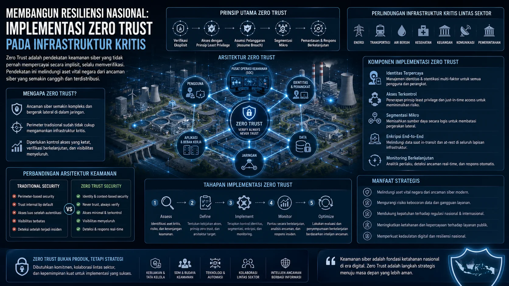 Membangun Resiliensi Nasional: Implementasi Zero Trust pada Infrastruktur Kritis